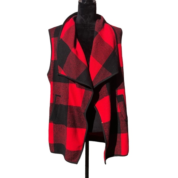 Yacun Tops - Yacun Red Buffalo Plaid Winter Vest size XL